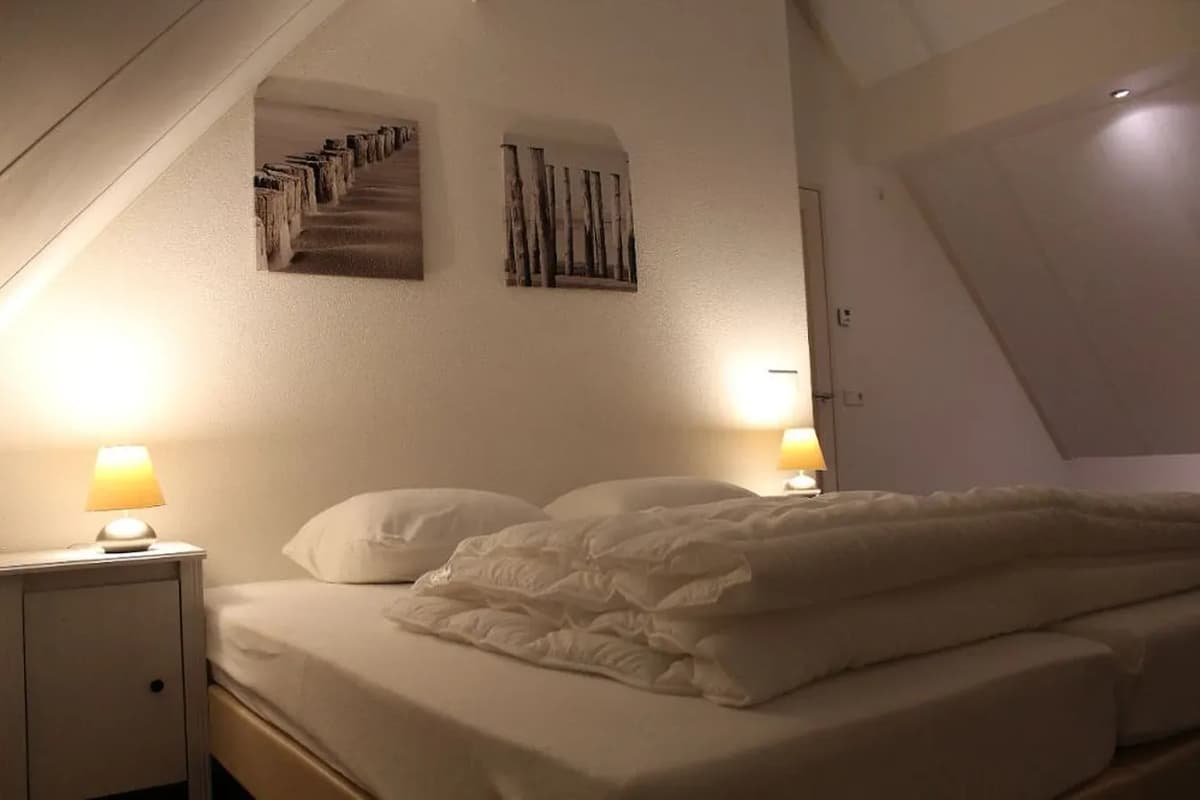 een van de slaapkamers boven in vakantiewoning Minicaming Boogaard